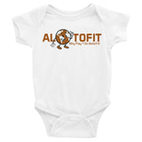 Alotofit Globeman Orange & White Logo Infant Bodysuit (NB-24MONTHS)