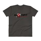 Alotofit Globeman Black/Red/White Logo V-Neck T-Shirt