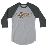 Alotofit Globeman Orange & White Logo 3/4 sleeve raglan shirt (XS-2XL)