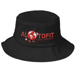 Alotofit Globeman Full Red/Wht Logo Old School Bucket Hat
