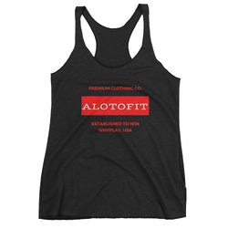 Alotofit Premium Clothing Red/White Women's Racerback Tank