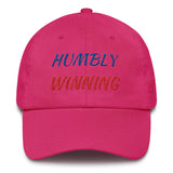 Alotofit Humbly Winning Royal/Red Cotton Dad Cap w/ side branding