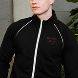 Alotofit Grindin 24/7 Red Embroidered Piped Fleece Jacket
