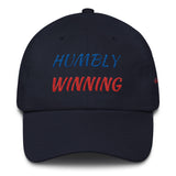 Alotofit Humbly Winning Royal/Red Cotton Dad Cap w/ side branding