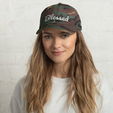 Alotofit Blessed White Text Embroidered Dad hat