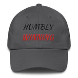 Alotofit Humbly Winning Blk/Red Cotton Dad Cap w/ side branding