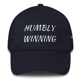 Alotofit Humbly Winning White Cotton Dad Cap w/ side branding
