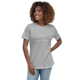 Alotofit Clothing Button White Women's Relaxed T-Shirt