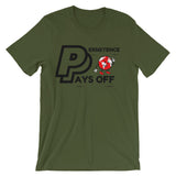 Persistence Pays Off Black/Red/White Logo Unisex short sleeve t-shirt