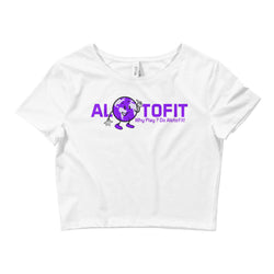 Alotofit Globeman Purple/White Logo Women’s Crop Tee