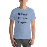 Alotofit Money, Power, Respect Blk/Blue Short-Sleeve Unisex T-Shirt