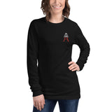 Alotofit Royal A Wht/Red Embroidered Unisex Long Sleeve Tee
