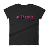 Alotofit Globeman Pink & Black Logo Women's short sleeve t-shirt