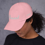 Alotofit Blessed White Text Embroidered Dad hat