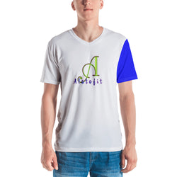 Alotofit Multicolor All Over Men's V Neck T-shirt