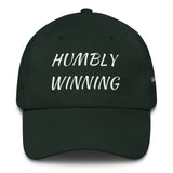 Alotofit Humbly Winning White Cotton Dad Cap w/ side branding