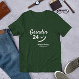 Alotofit Grindin 24/7 White Text Short-Sleeve Unisex T-Shirt