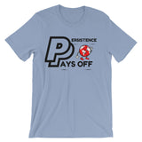 Persistence Pays Off Black/Red/White Logo Unisex short sleeve t-shirt