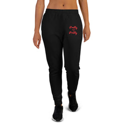 Alotofit Custom Print & Tailored Pretty Pretty Blk/Red Women's Joggers