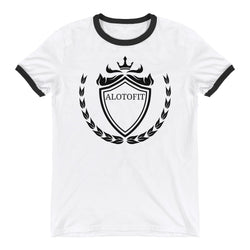 Alotofit Luxury Black Logo Ringer T-Shirt w/ outside logo