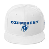 Alotofit Different Blue/White Snapback Hat w/side branding