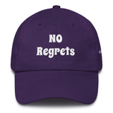 Alotofit NO Regrets White Embroidered Cotton Dad Cap