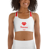 Alotofit Pressure Red Text Sports bra