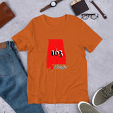 Alotofit Alabama 163 Blk/Red/Wht Short-Sleeve Unisex T-Shirt