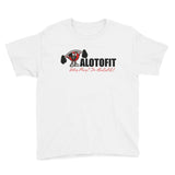 Alotofit Muscle Up Black/Red/White Logo Youth Short Sleeve T-Shirt (XS-XL)