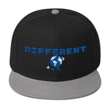 Alotofit Different Blue/White Snapback Hat w/side branding