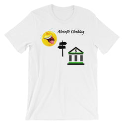 Alotofit Laughing to the Bank Unisex short sleeve t-shirt w/ outside logo