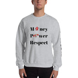 Alotofit Money Power Respect Sweatshirt w/sleeve branding