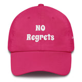 Alotofit NO Regrets White Embroidered Cotton Dad Cap
