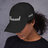 Alotofit Blessed White Text Embroidered Dad hat