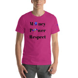 Alotofit Money, Power, Respect Blk/Blue Short-Sleeve Unisex T-Shirt