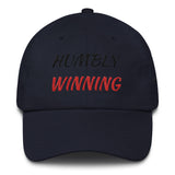 Alotofit Humbly Winning Blk/Red Cotton Dad Cap w/ side branding