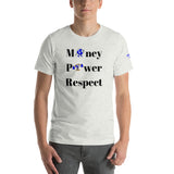 Alotofit Money, Power, Respect Blk/Blue Short-Sleeve Unisex T-Shirt