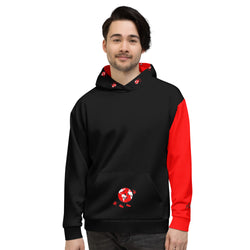 Alotofit Custom Print & Tailored Blk/Red Logo Unisex Hoodie