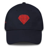 Alotofit Rare Find Diamond Logo Red Cotton Dad Cap