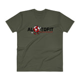 Alotofit Globeman Black/Red/White Logo V-Neck T-Shirt