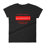 Alotofit Premium Clothing Red/White Women's short sleeve t-shirt