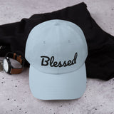 Alotofit Blessed Black Text Embroidered Dad hat