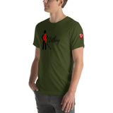 Alotofit Clothing Blk/Red Short-Sleeve Unisex T-Shirt w/ sleeve logo