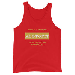 Alotofit Premium Clothing MetallicGold/White Unisex  Tank Top