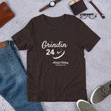 Alotofit Grindin 24/7 White Text Short-Sleeve Unisex T-Shirt