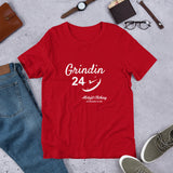 Alotofit Grindin 24/7 White Text Short-Sleeve Unisex T-Shirt