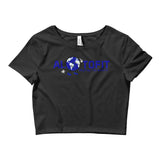 Alotofit Globeman Blue/White Logo Women’s Crop Tee