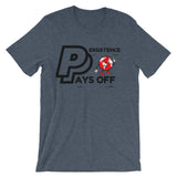 Persistence Pays Off Black/Red/White Logo Unisex short sleeve t-shirt