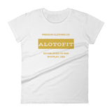 Alotofit Premium Clothing MetallicGold/White Women's short sleeve t-shirt
