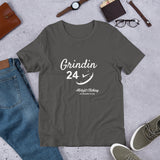 Alotofit Grindin 24/7 White Text Short-Sleeve Unisex T-Shirt